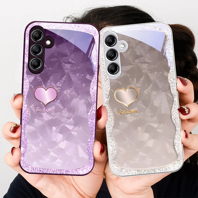 Gradient Purple Heart Glass Phone Case
