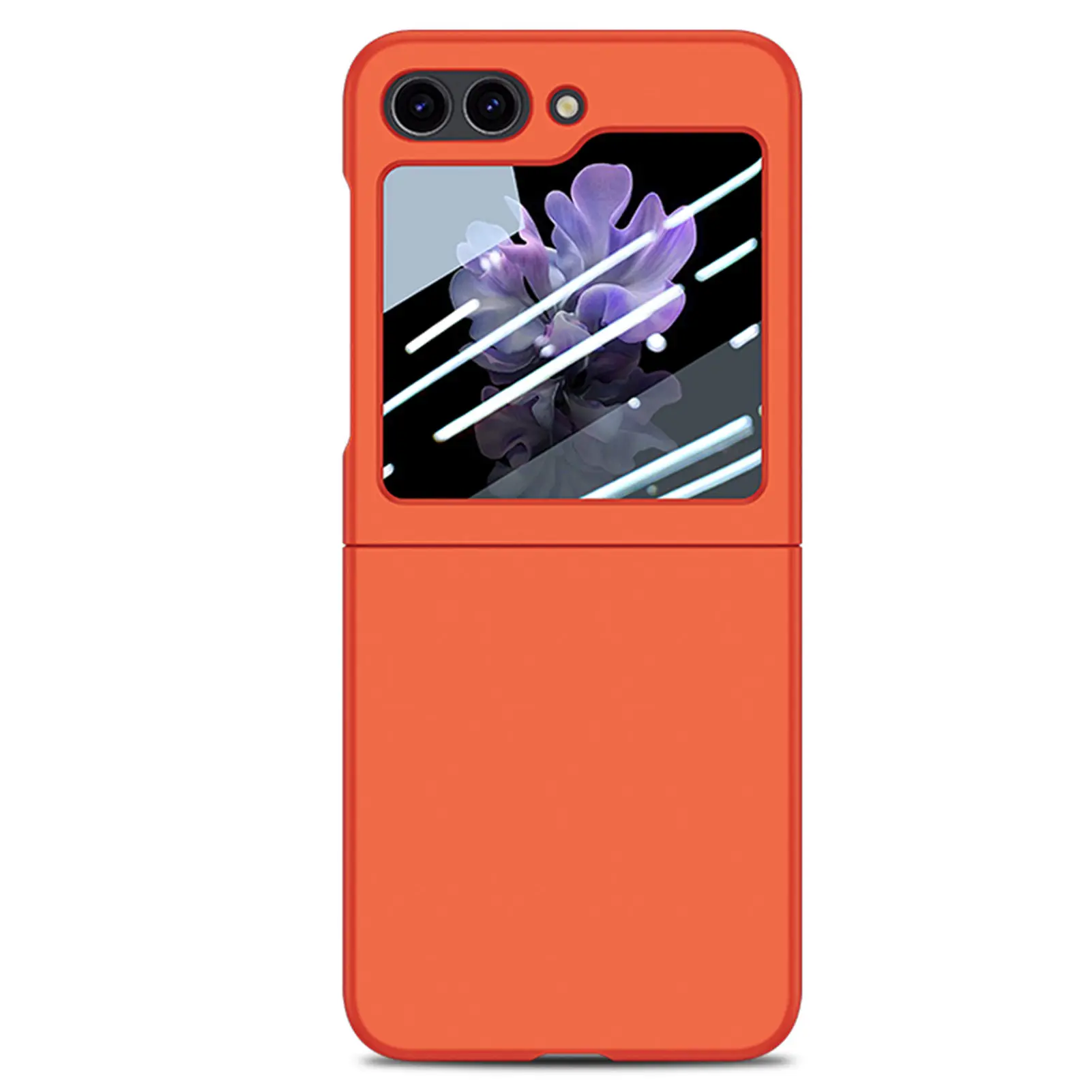 Handyhülle für Samsung Galaxy Z Flip 5 5G mit rückseitigem Glasschutz aus Kunststoff_voghion.com