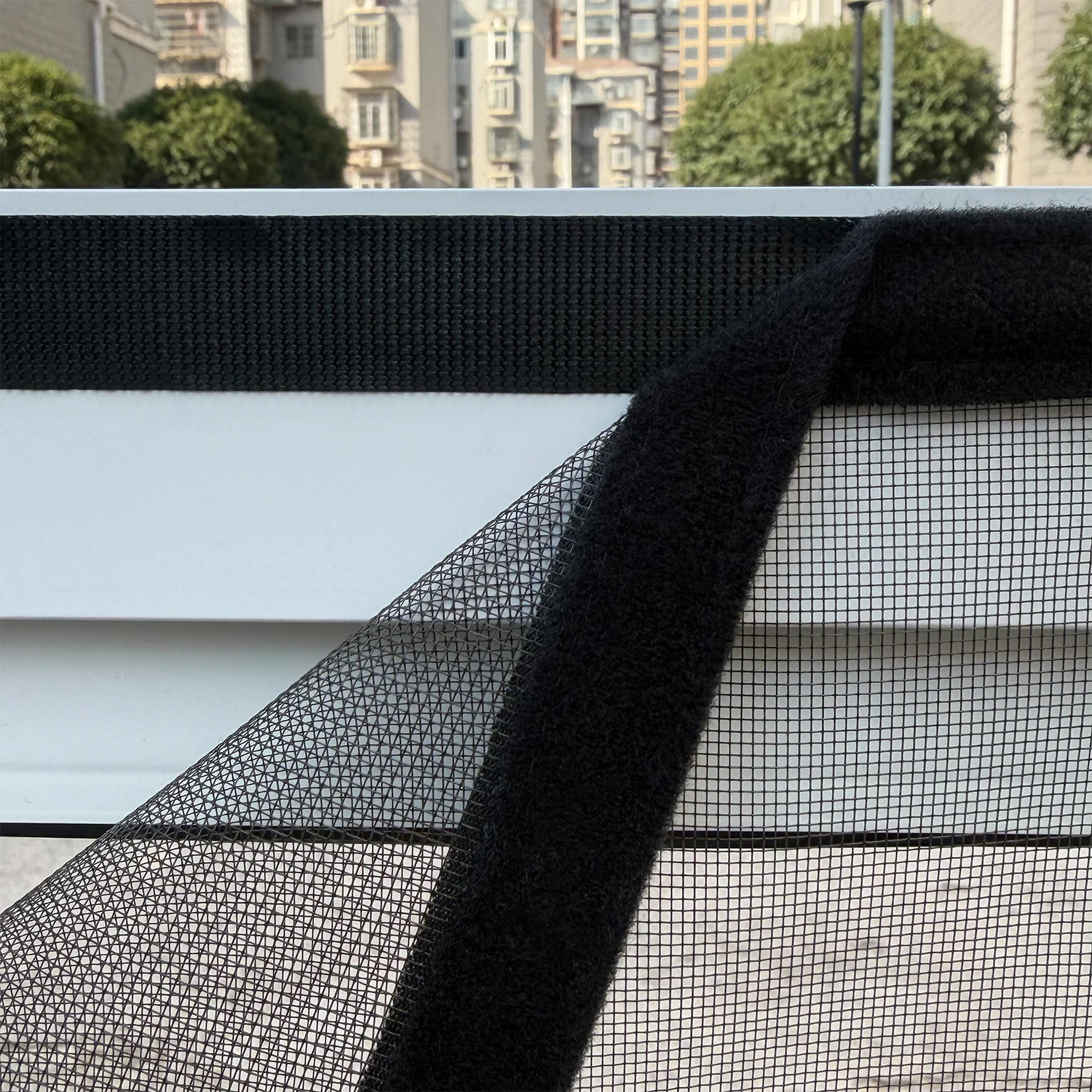 검정색 다양한 크기의 모기장, 여름용 모기장(창문용), 커튼 및 창문 장식, 자체 접착식 무드릴