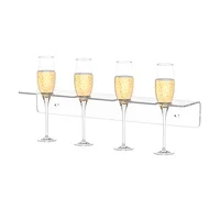 Clear Acrylic Wine Glass Holder Wall Mounted, Under Cabinet Hanging Wine Glass Rack, Champagne Wall Holder for Party 1