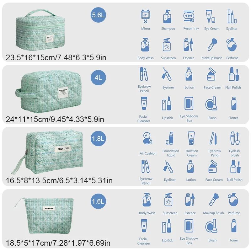 Cosmetic Bag Vintage Flower Women Cosmetic Bag Portable Zipper Makeup Travel Organizer Female Handbag Toiletry Quilting Bag 4
