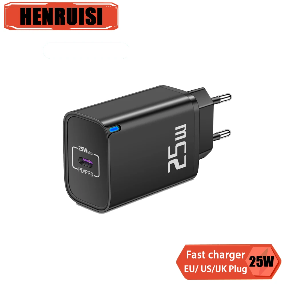 

USB C Charger 25W Fast Quick Charging Charger Cables US Eu UK Type C Wall Charger For iPhone 15 14 13 Pro Max Samsung S22 Table