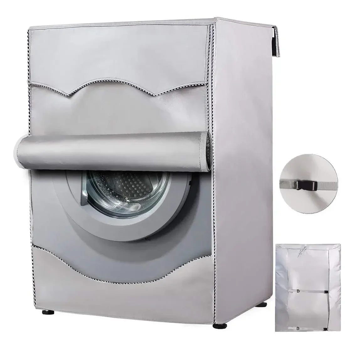 4 size washer-dryer cover Washing machine cover Polyester waterproof front load sunblock laundry silver coated dust cover