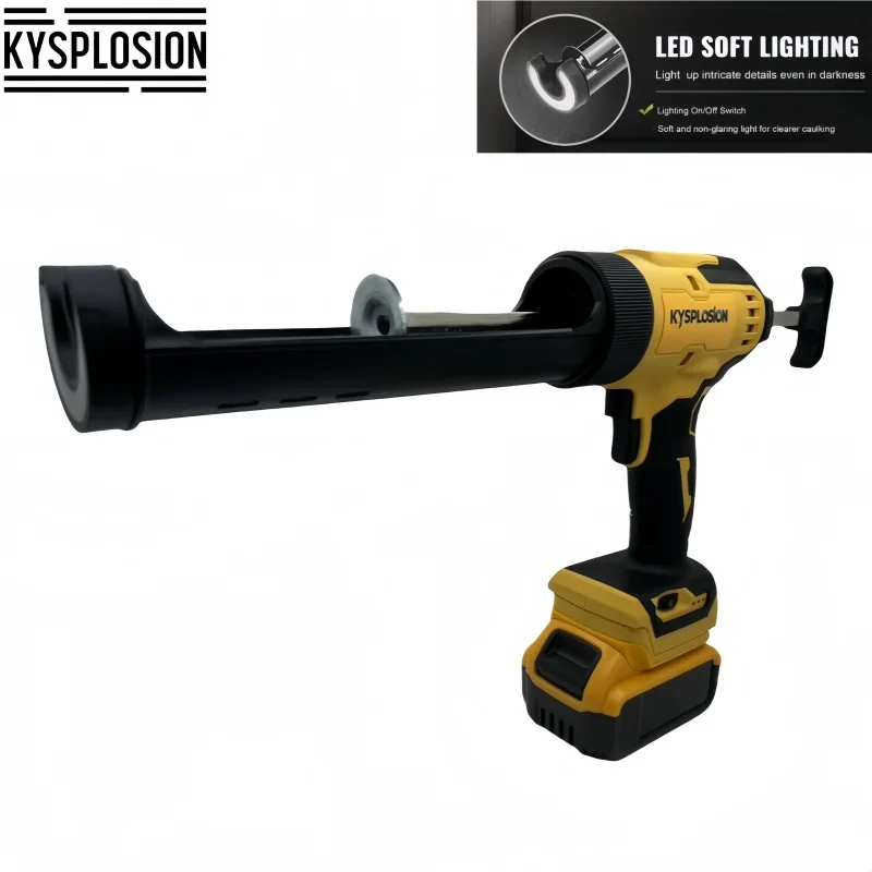 Electric Caulking Gun for Dewalt 20V Battery 4 Adjustable Speed with LED Light Adhesive Glue Seal Sealant Wireless Glass Glue Gun