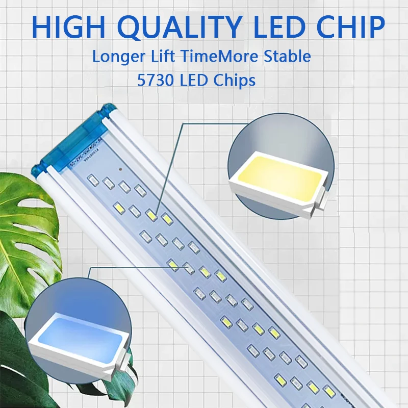 Illuminazione per acquario a LED Super sottile rgb luce per piante  acquatiche 18-58CM Clip impermeabile estensibile per acquario 90-260V luci  colorate
