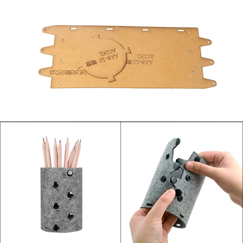 DIY Exquisite Kraft Paper Template Pen Holder Leather Set Craft Pattern Model for Creative Handcraft