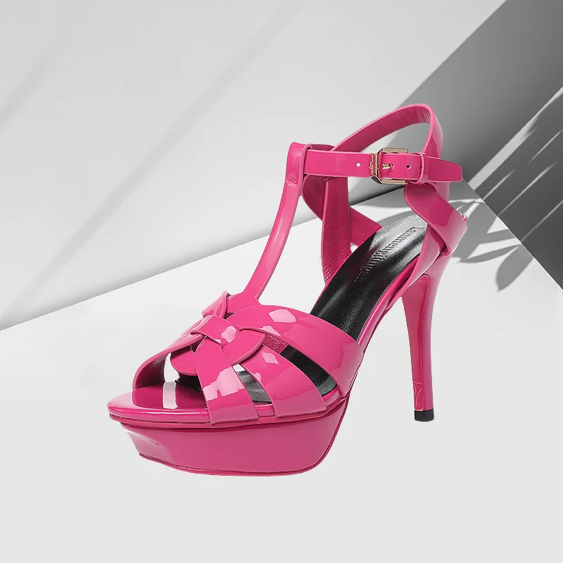 10cm High Heel women sandals women high heels wedge sandals Sexy Fashion Fish Mouth Waterproof Platform Spring/Summer Fine Heel Sandals Steel Pole Dance Striptease