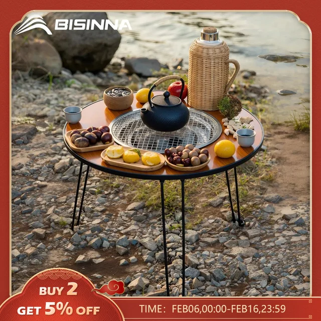 휴대용 바베큐 라운드 테이블 스토브로 즐기는 캠핑과 야외 요리