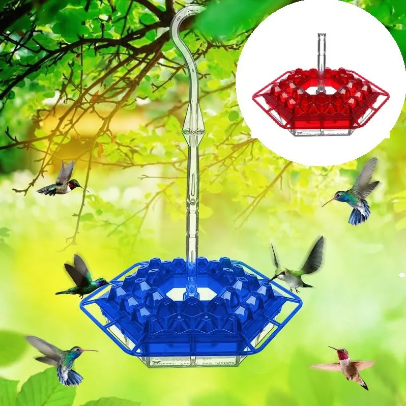Hummingbird Feeder 30cm Feeding Hanging Bird Feeder Ant Bee Proof Flower Shape Hummingbird Garden Outdoor