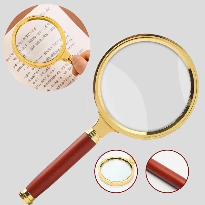 Handheld Magnifying Glass 10X 60/70/80/90/100mm Lens For Science Seniors Reading Inspection Map Magnifier Loupe magnifying glass reading magnifier