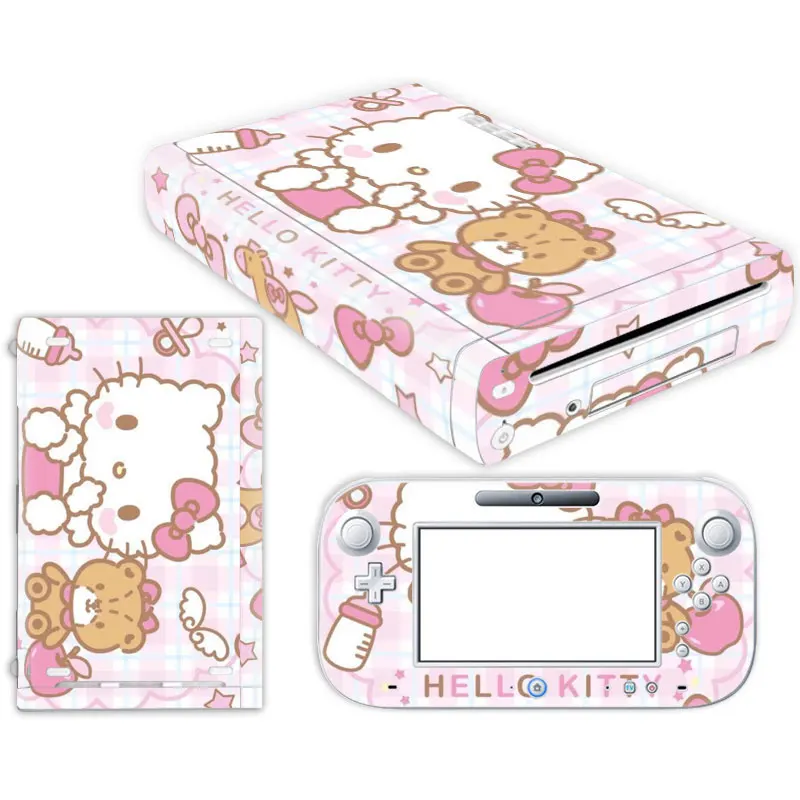 Hello Kitty Pikachu Simpson Vinyl Cover For Nintend Wii U Console Controller Decal Game Accessories For Wii U Skin Sticker 
