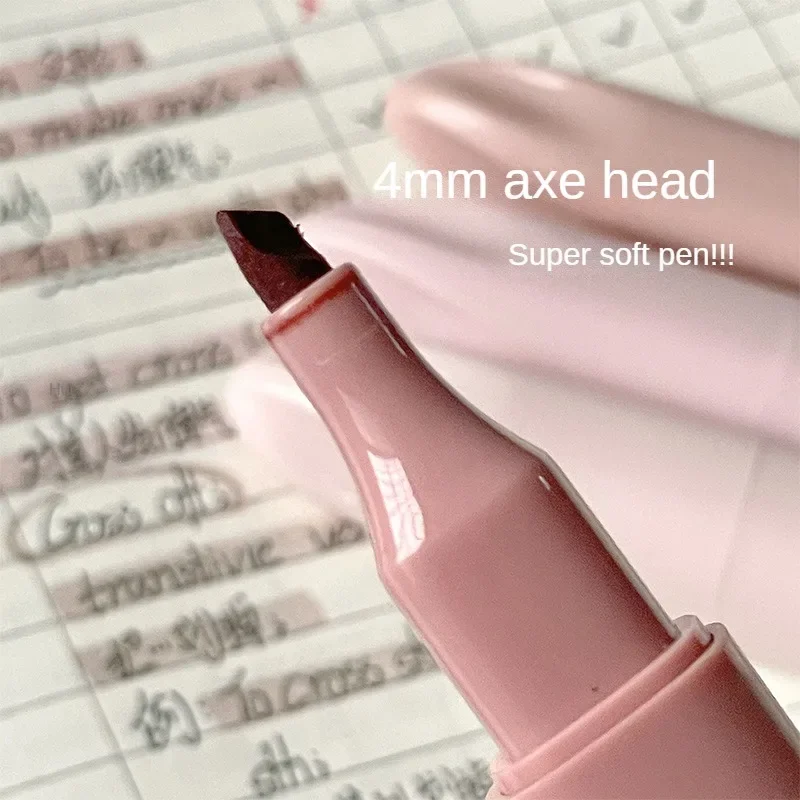 Highlighter Marker Pens Lipstick Design Soft Brush Tip Set 4Pcs for Drawing Painting Office School