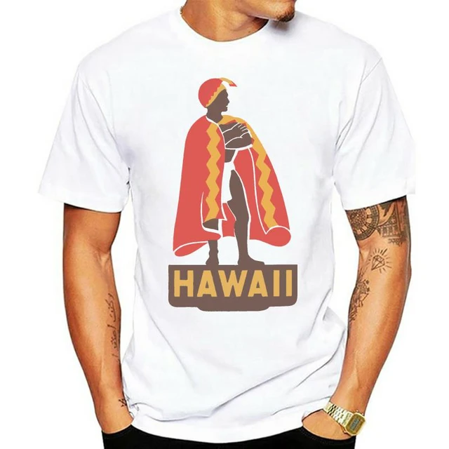 Vintage Hawaii Travel Decal T-Shirt - King Kamehameha, Maui