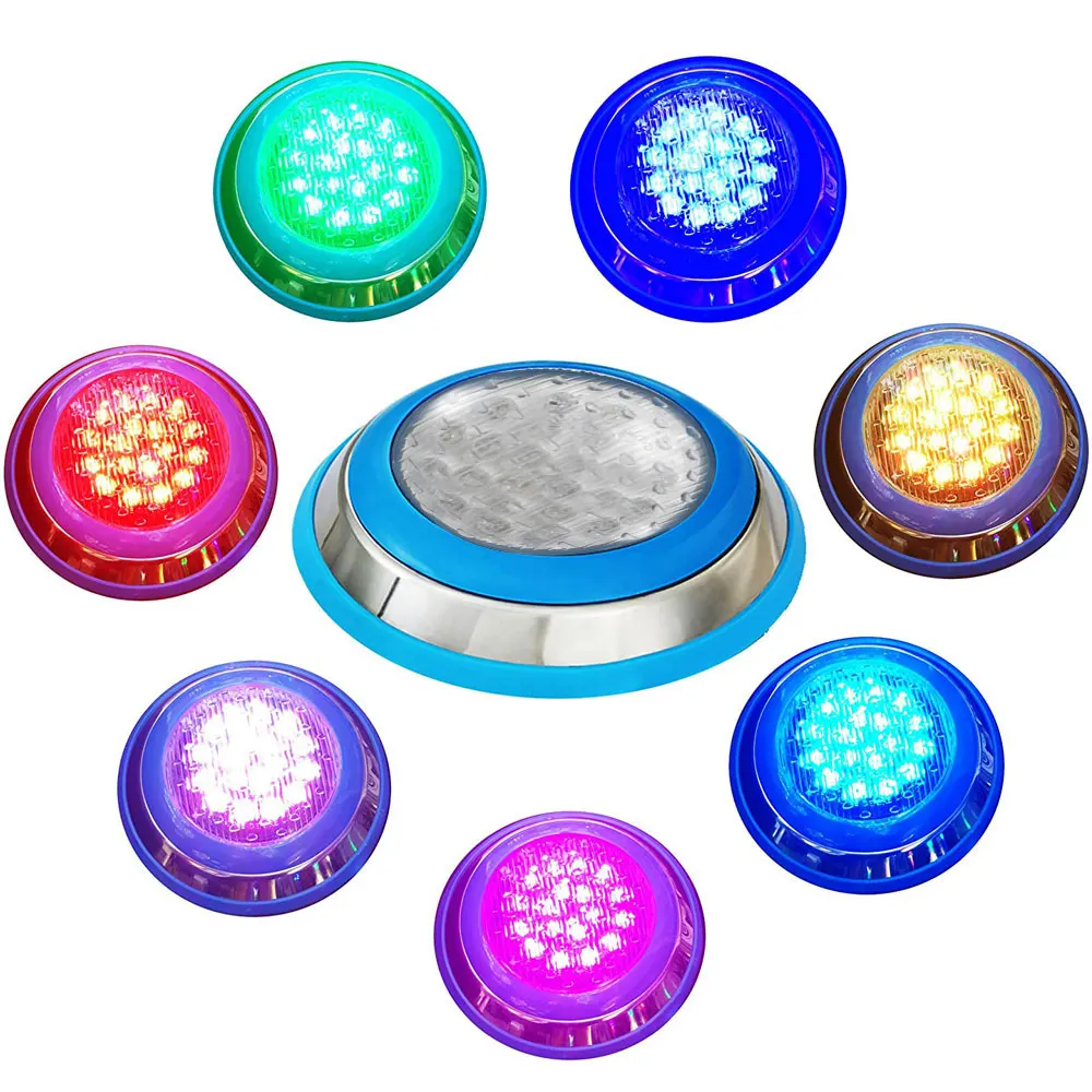 6W 9W 12W LED Lens Pool Light IP68 Waterproof 12V Outdoor RGB Underwater Light Round Fountain Colorful