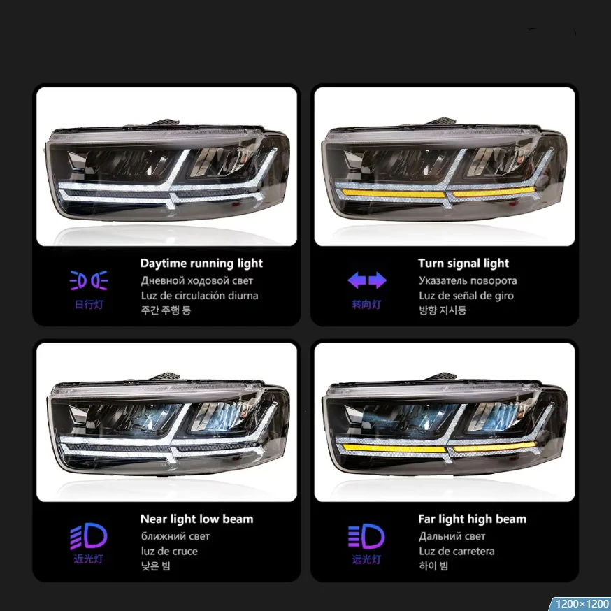 Set Of 2 Headlight Assemblies Compatible With 2012-2014 Chevy Captiva Sport & 2008-2010 Saturn Vue