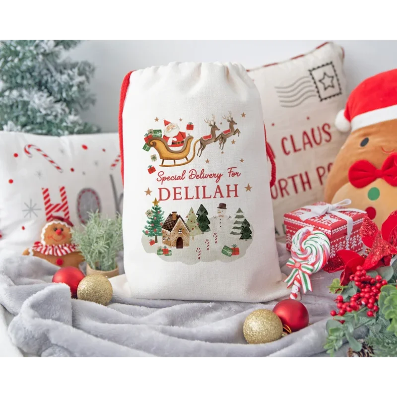 Personalised Santa Sack Christmas Sack Eve Box Baby First Christmas Gift Bag Kids Toy Gift Decoration gift bags