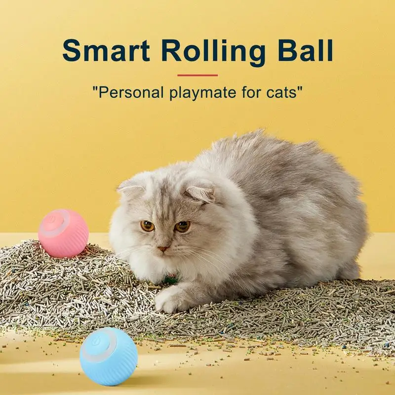 Moving Cat Toy Ball Intelligent Evitation Design Kitten Ball Toys 360 Gradi Rolling Usb Ricaricabile Automatic Moving Peppy Pet