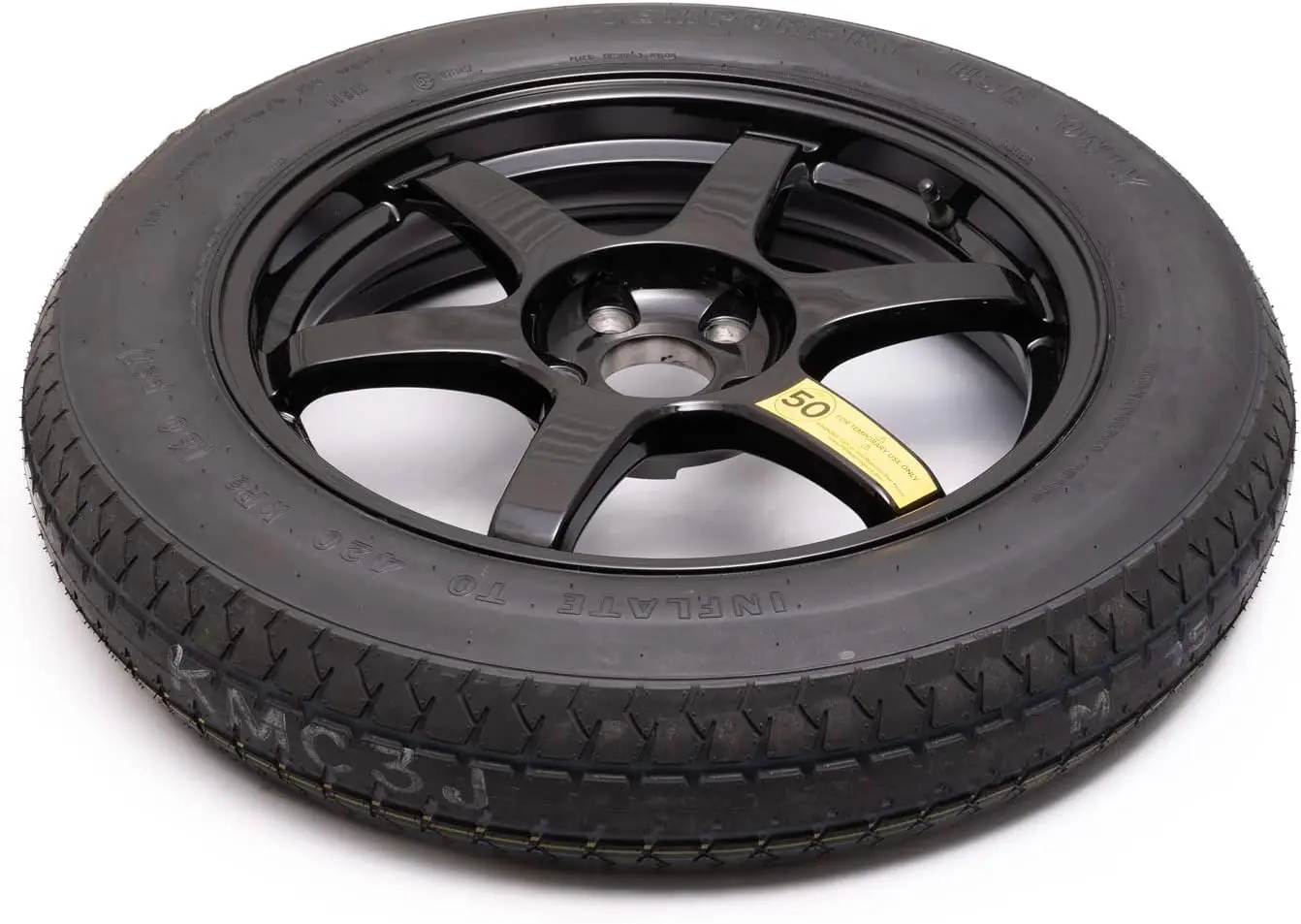 Complete Spare Wheel and Tire-Compatible with + Tesla Model 3 Long Range & RWD Trims-Includes 18x4 Rim, 125/80R18 Tire