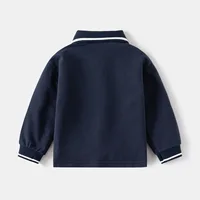 Polos à manches longues pour garçons, 100 coton, vêtements de printemps et d'automne pour enfants, Boutique d'ours mignon, Polo pour tout-petits de 1 à 2 3 4 5 6 ans 5