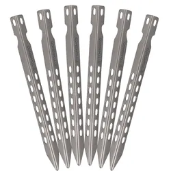Ultralight Titanium Windproof Camping Tent Stakes - 6.3 Inch Pegs (6PCs)