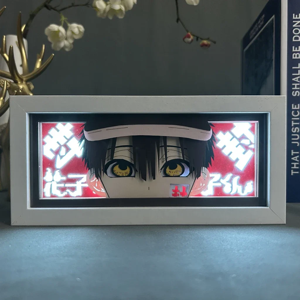 

Hanako Kun For Gamer Room Decoration Manga Table Lamp Anime Lightbox Eyes Hanako Face Paper Cut Led Light Box Anime Toilet Bound