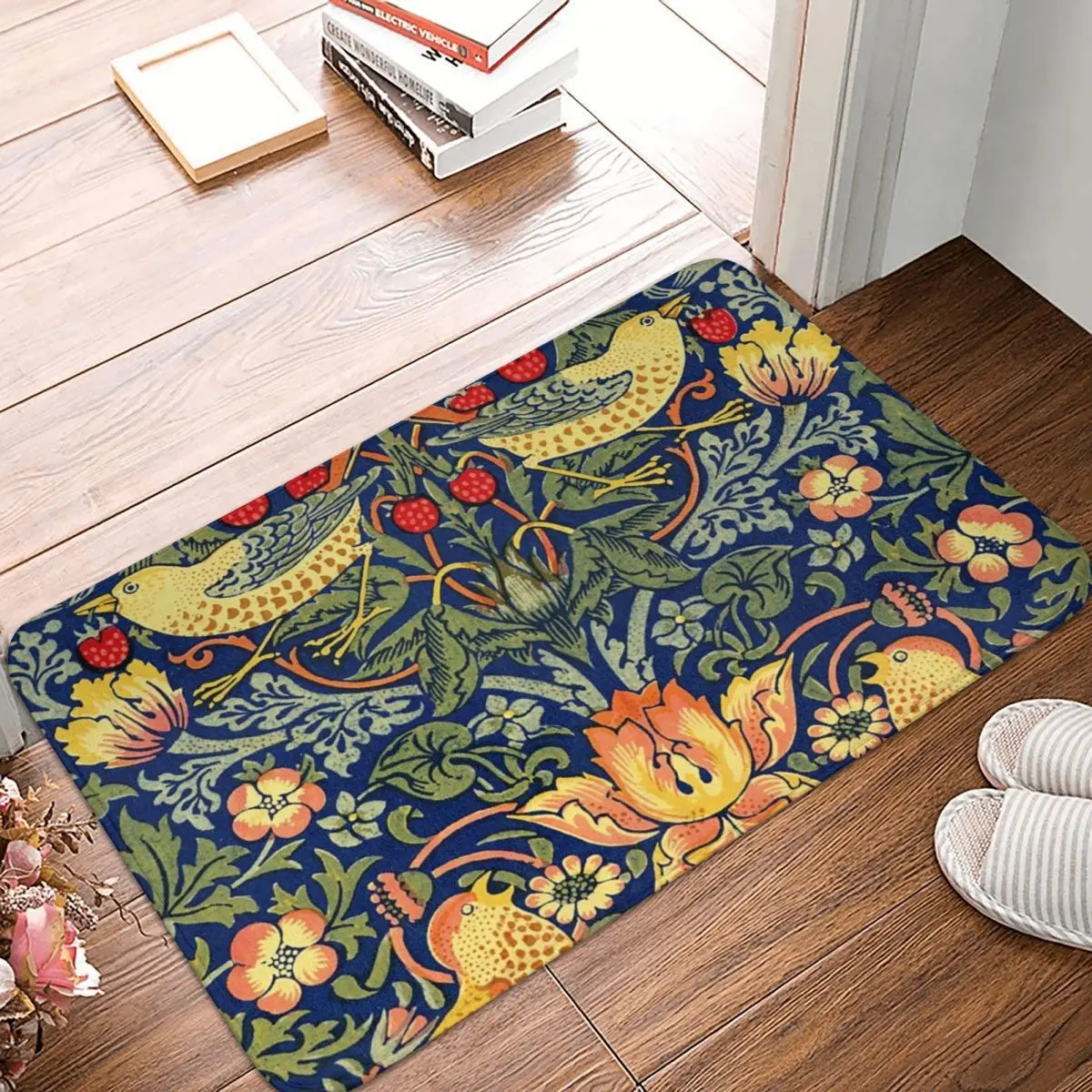 

William Morris - Strawberry Thief Doormat Rug carpet Mat Footpad Polyester Non-slip Cushion Entrance Kitchen Bedroom balcony