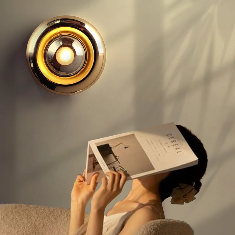 Caren Lighting Futurism ผนัง sconces การออกแบบแสงสว่างแก้วไฟฟ้า LED Bauhaus ร่วมสมัย โมเดิร์นโคมไฟแสนสบาย 1