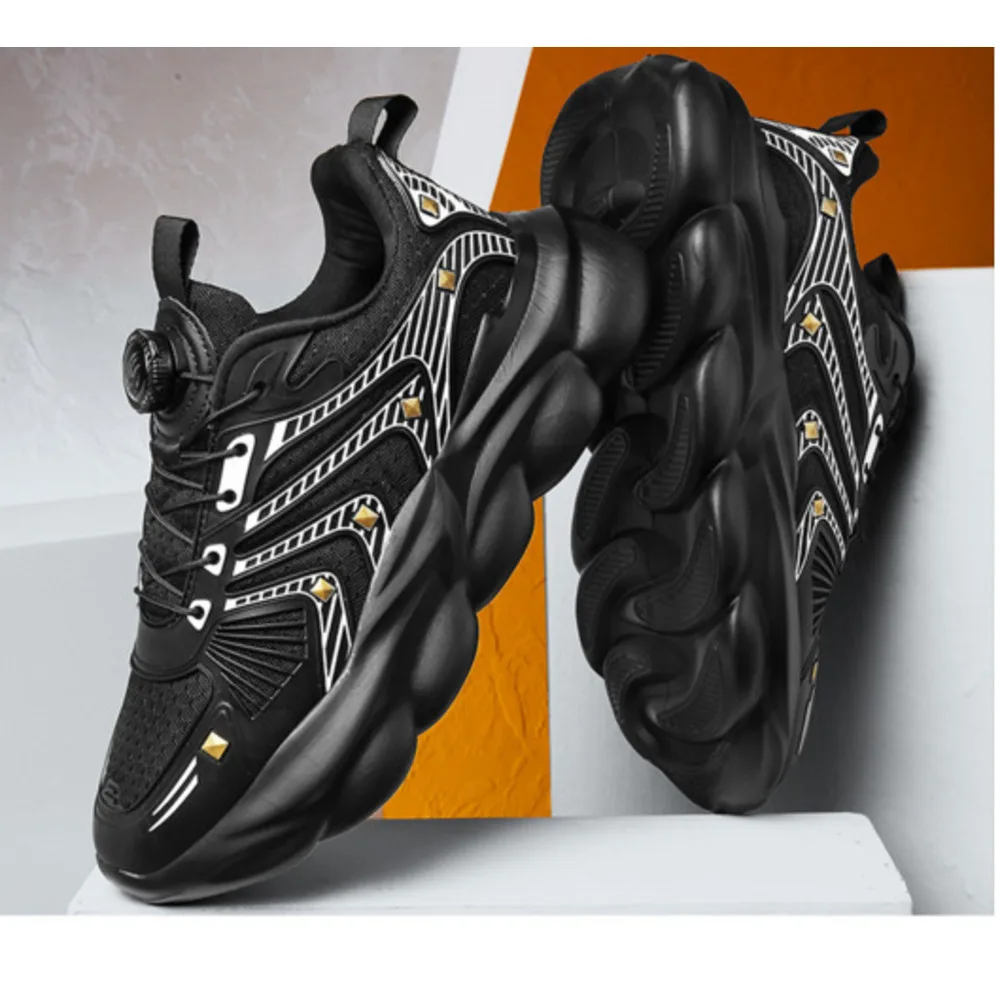 Sports new ultra light rubber running with rotating buttons fashionable and versatile casual shoes comfortable Outdoor  Trainers Sports Sneakers_voghion.com