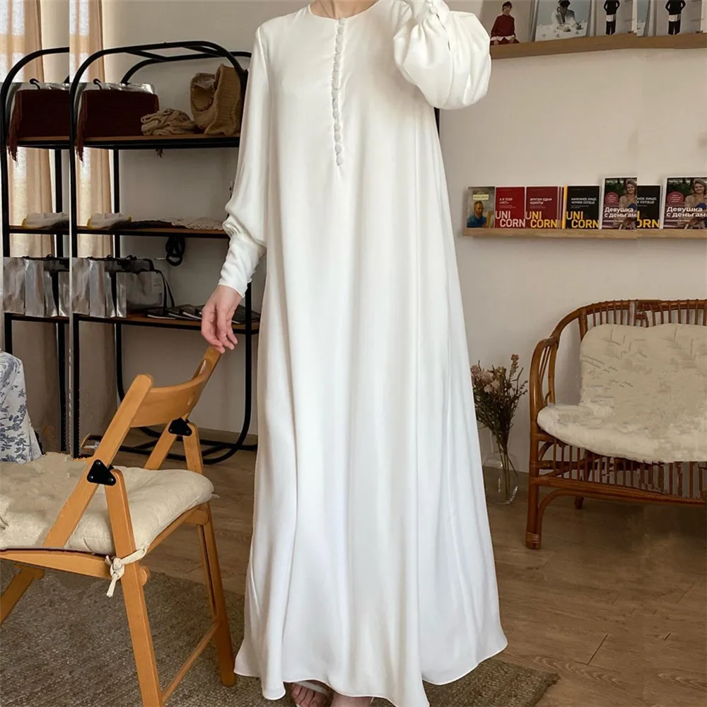 

Ramadan Chiffon Maxi Dress Muslim Women Abaya Dubai Turkey Kaftan Islamic Jalabiya Robe Eid Party Gown Vestidos Femme Musulman