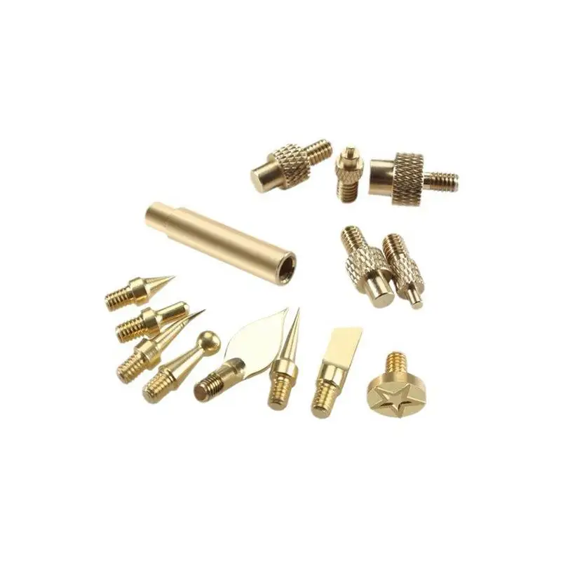 Gold 7/9/10Pcs Heat Insert Nut Iron Tip M2 M3 M4 M5 M6 M8 Brass Thread Embedded Kit Tool For Plastic 3D Printer Soldering Iron