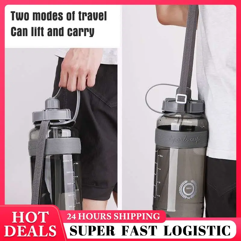 휴대용 재사용 가능한 플라스틱 물컵, 음료 도구, 대형 여행병, 성인 일반 대용량 물병