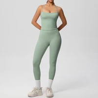 Halter Yoga Top Set Fitness Gym Suit Training Sleeveless Sport Gym Tops Crossover Back Sports Underwear  Tummy Control Slimming - Image 3