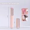 Jelly Pink Nail Art Silicone Brush Reusable Mirror Powder Pigment Applying Manicure Tool Soft Q-elastic Smudge Nail Brush Stick 5