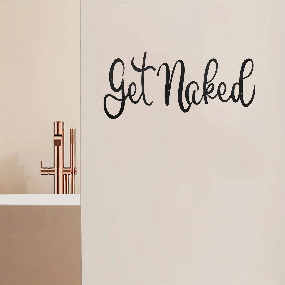 

1 шт. получи без одежды слова настенные буквы знаки Черный Вырез металлический налет забавное украшение для ванной комнаты подвесное настенное художественное украшение подарок