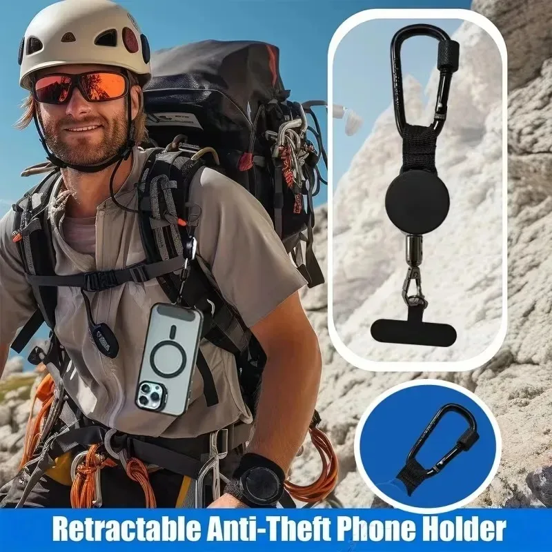 Retractable Anti-Theft Smartphone Lanyard with Carabiner