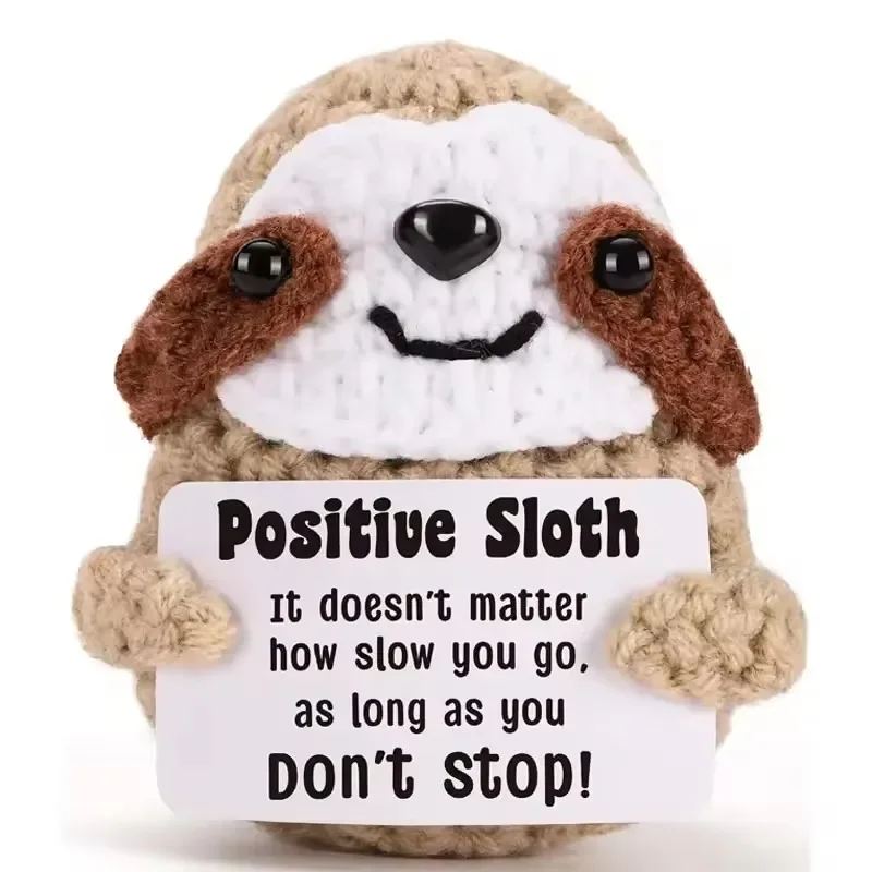 Positive Energy Potato Hug Pocket Mini Handmade Plush Wool Knitting Doll with Card Funny Birthday Gift Home Room Decoration plush knitting doll,plush toy