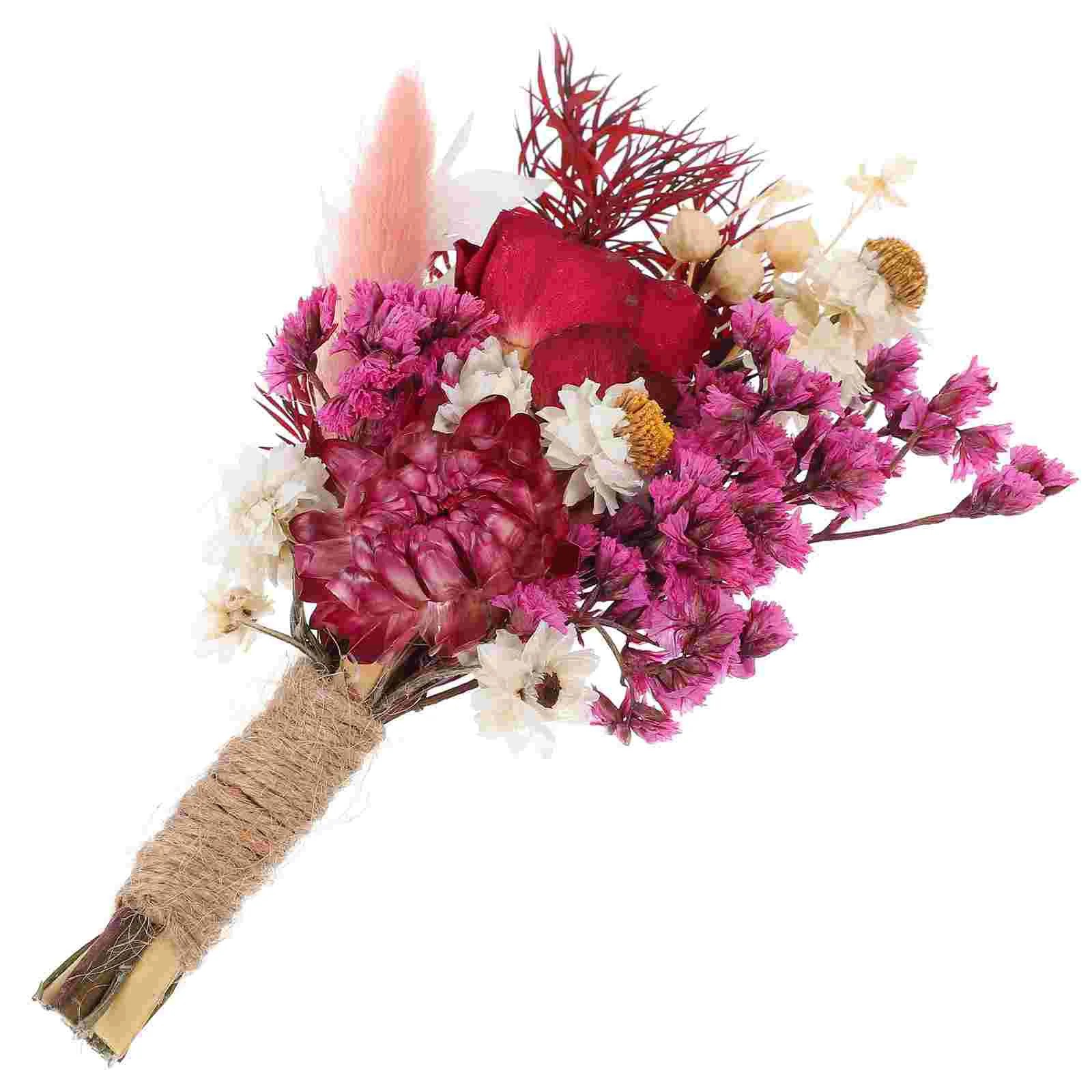 

2 Pcs Small Bouquet of Dried Flowers for Boutonniere Wedding Decoration Supplies Mini Ornament