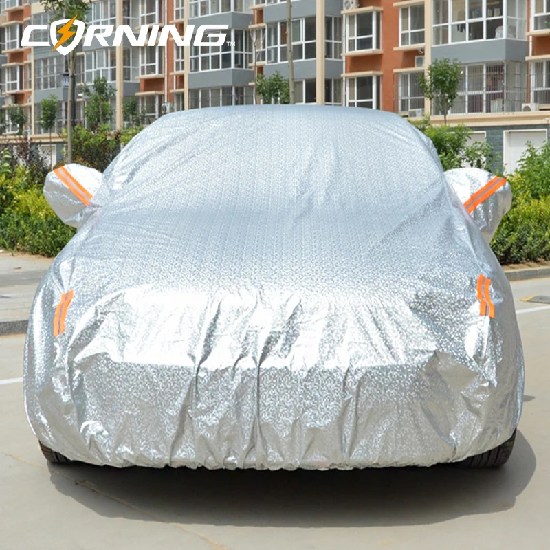 

Silver Covers for Exterior Cars Universal Car Protector Cover Sun And Rain Protection Umbrella Sunshade Full Accesories Dust Uv
