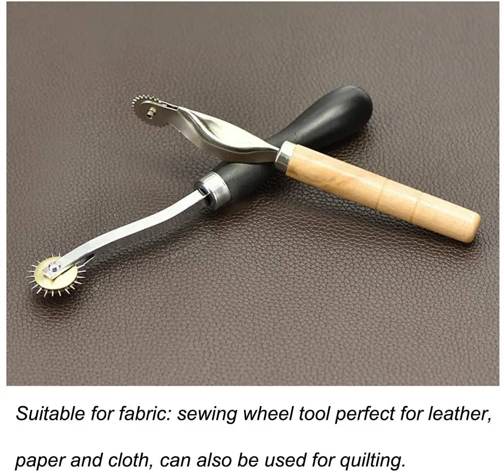 Leather Scribing Wheel Tracing Wheel Sewing Tool Needle Point Tracing Wooden Handle Scribing Set leather sewing tools