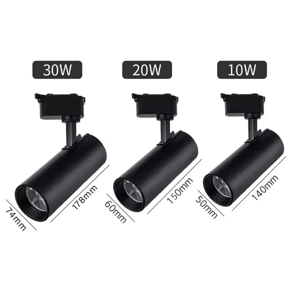 3-Wire Track Light LED Ceiling Lamp AC110V 220V 10W 20W 30W Spot Led Track Rail Lighting Fixture Spotlight Clothing Shop Rail 4