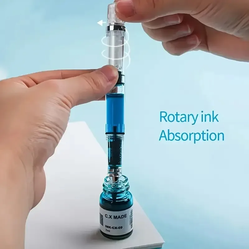 Self-priming watercolor pen, piston ink pen, can be filled with water (no liquid pigment) for painting, calligraphy and coloring 5