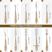 10Pcs Palette Knife Set, Stainless Steel Spatula Painting Knives, Wooden Handle Painting Pallet Knife Set for Oil Painting 2