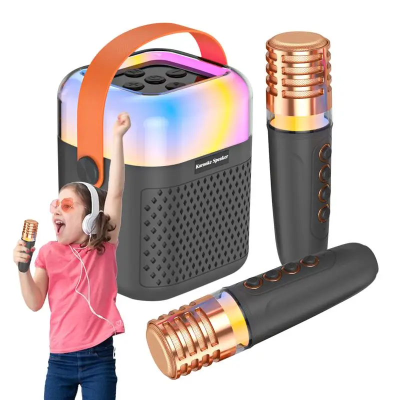 Small Karaoke Machine Small Outdoor Karaoke Speaker Portable Outdoor Speaker Singing System With 2 Wireless