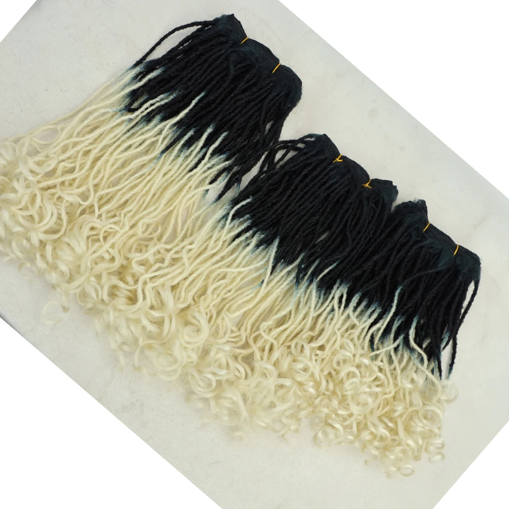 Hair Extensions Bone Straight Curly Ends Blonde Black T613 Dreadlock Afro Curly For Women