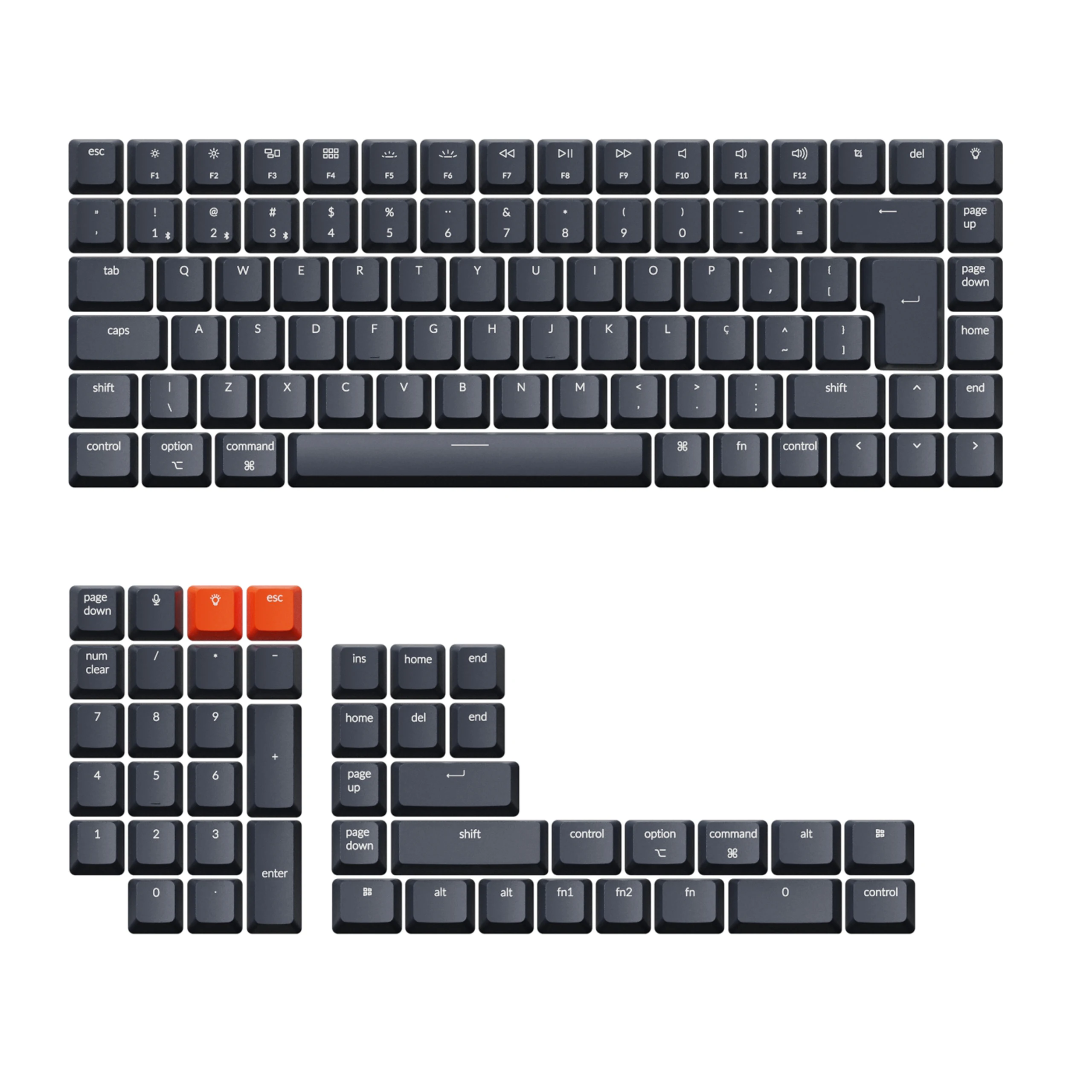 Keychron-pt-br Full Keycap Grupo Layout Abs Teclado Mecânico