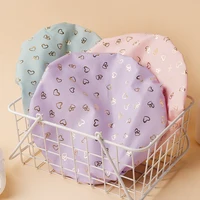 Waterproof Shower Cap Double Layer Elastic Shower Hair Cover Women Supplies For Kitchen Bathroom Shampoo Caps Bathing Hat 1