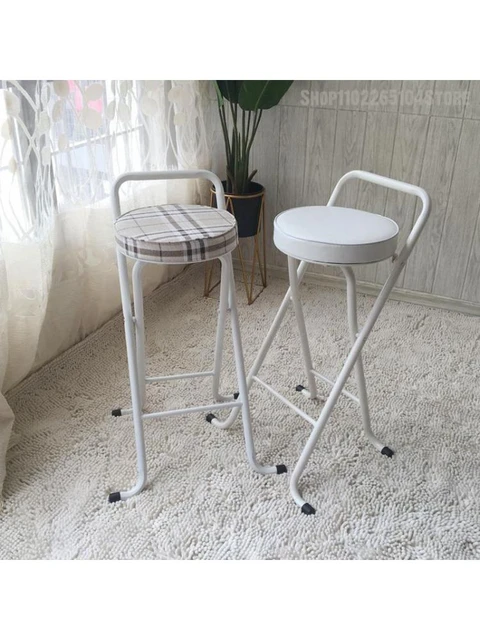 High Stool Bar Stool Folding Chair Portable Home Fishing Stool Simple  Modern Bar Stool Back Bar Chair Casual - AliExpress