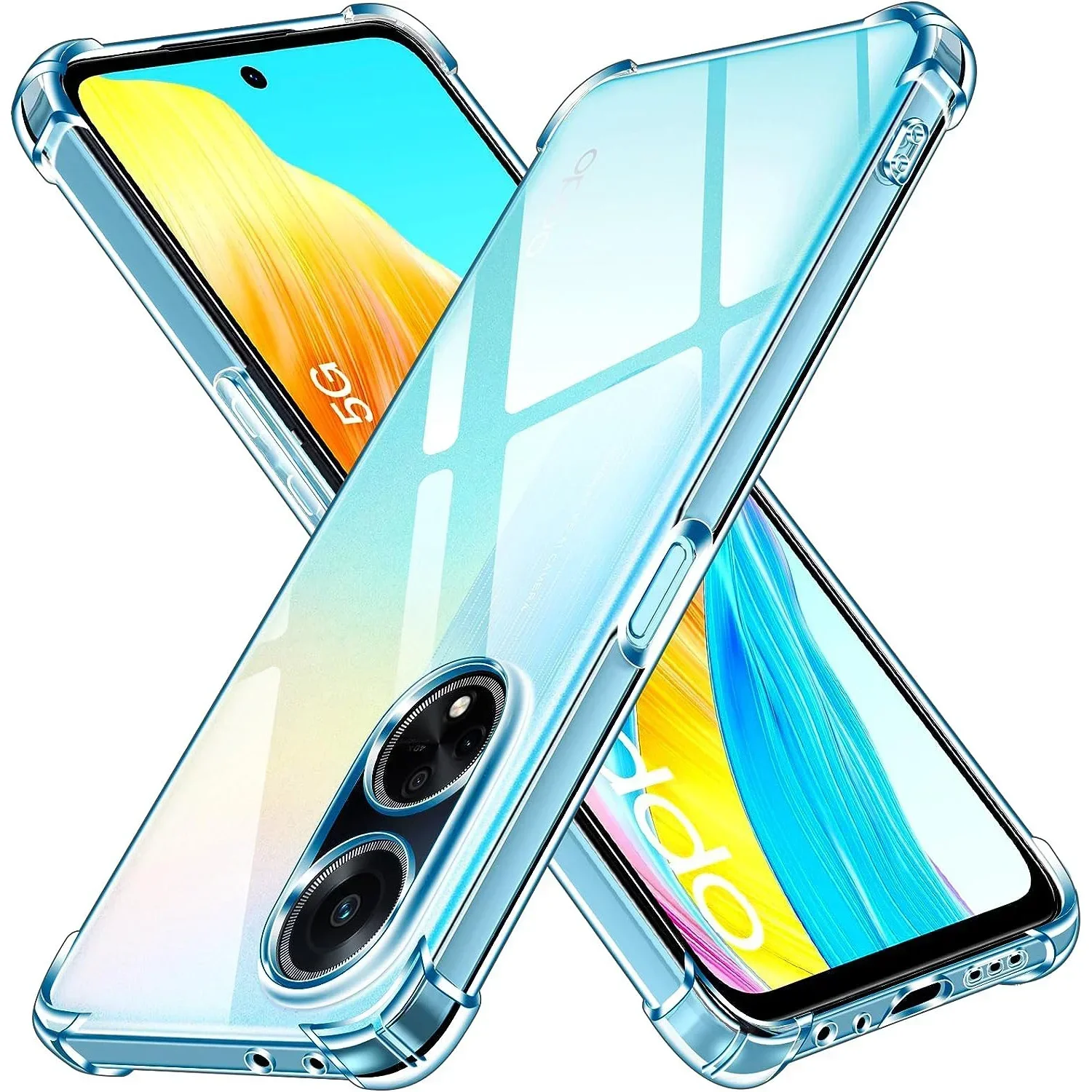  AQGG Phone Case for Oppo A79 5G CPH2553 (6.72) with 360°  Rotation Ring Holder Stand, Clear Soft Silicones Shockproof Shell  Anti-Scratch TPU Bumper Protective Cover for Oppo A79 5G CPH2553 