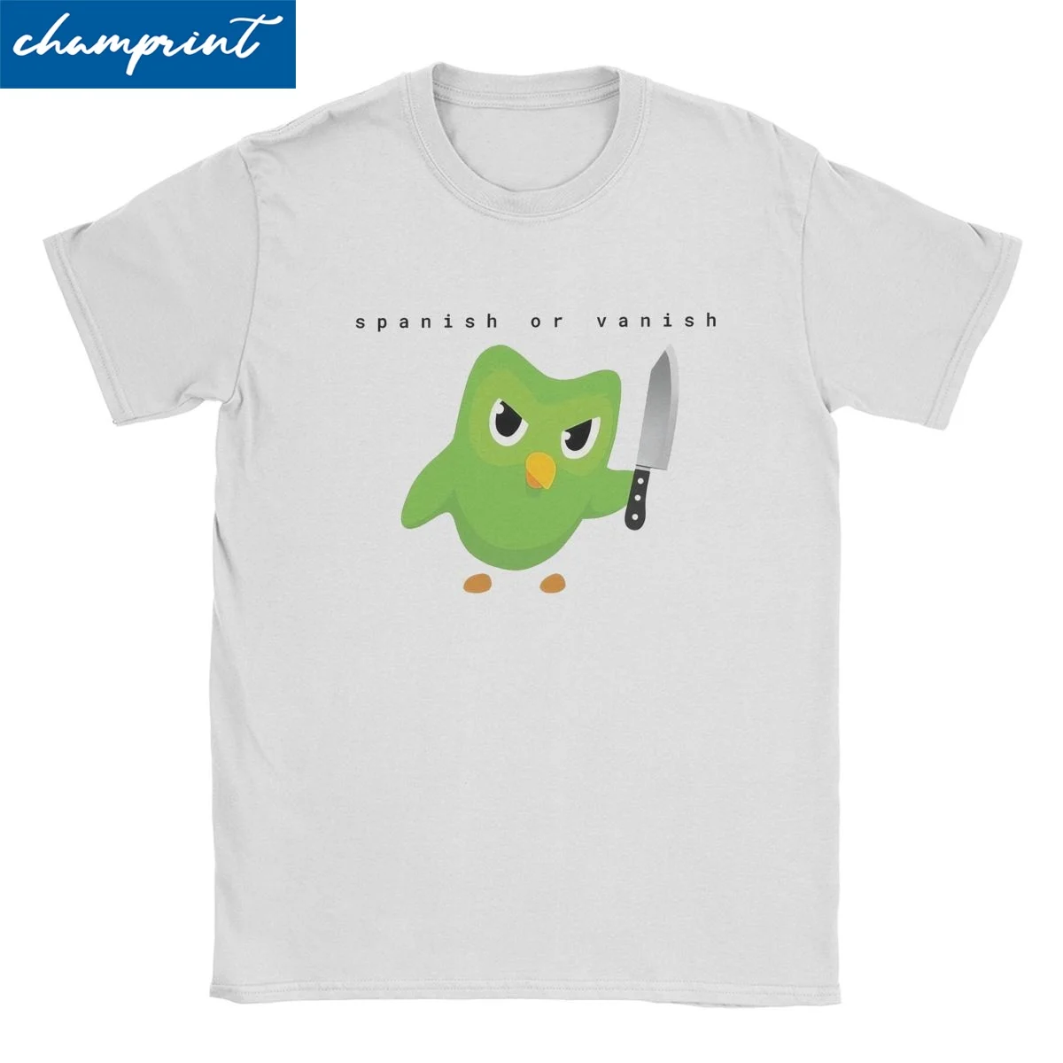 

Duolingo испанская или ваническая футболка для мужчин и женщин 100% хлопок удивительная футболка с круглым вырезом Мультяшные футболки с коротким рукавом Одежда для взрослых
