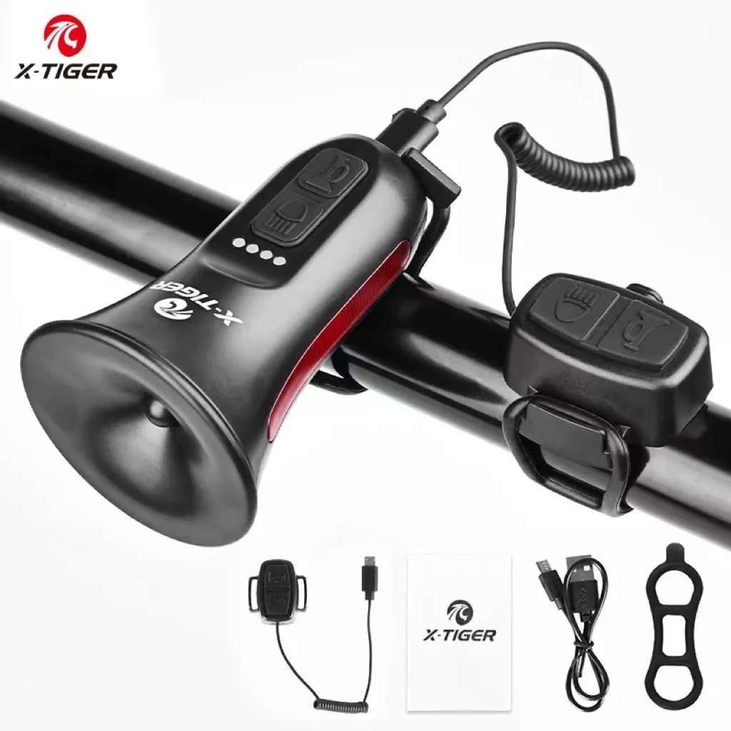X-TIGER Bicycle Electronic Horn USB Charging MTB Mountain Road Bike Warning Safety IPX4 Waterproof Loud Bicycle Bell Cycling bicycle horn bicycle accessories